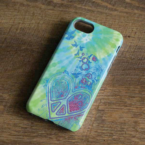 Liquid Blue Tie Dye Peace Heart iPhone 8 Pro Case