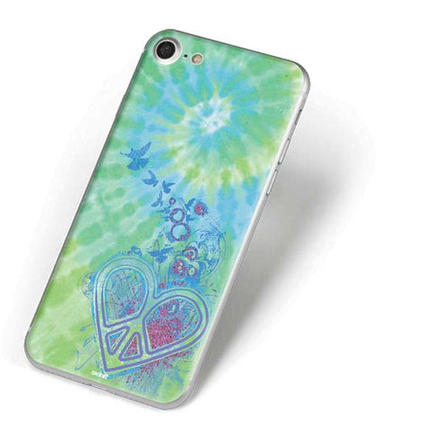 Liquid Blue Tie Dye Peace Heart iPhone 8 Skin