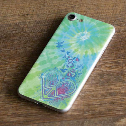 Liquid Blue Tie Dye Peace Heart iPhone 8 Skin
