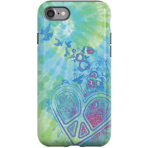 Liquid Blue Tie Dye Peace Heart iPhone SE (2nd & 3rd Gen) Pro Case