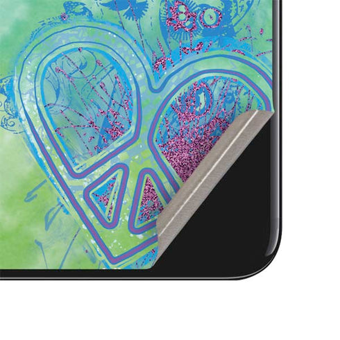Liquid Blue Tie Dye Peace Heart iPhone SE (2nd & 3rd Gen) Skin