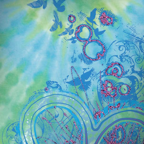 Liquid Blue Tie Dye Peace Heart iPhone X Skin