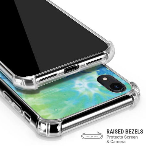 Liquid Blue Tie Dye Peace Heart iPhone XR Clear Case