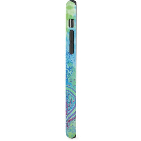 Liquid Blue Tie Dye Peace Heart iPhone XR Pro Case