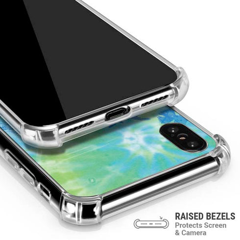 Liquid Blue Tie Dye Peace Heart iPhone XS Max Clear Case