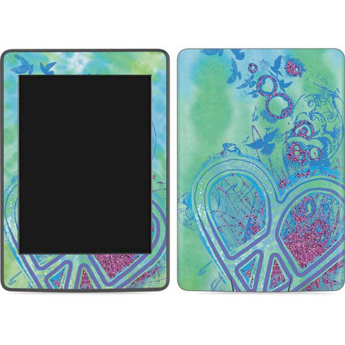 Liquid Blue Tie Dye Peace Heart Amazon Kindle Skin