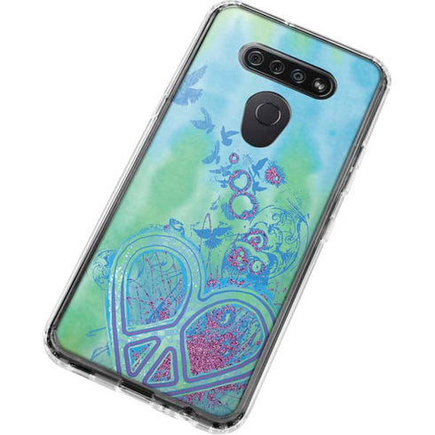 Liquid Blue Tie Dye Peace Heart LG K51/Q51 Clear Case