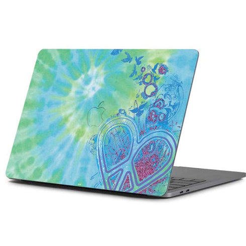 Liquid Blue Tie Dye Peace Heart Apple MacBook Pro 13-inch Skin