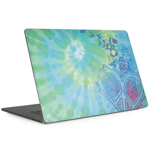 Liquid Blue Tie Dye Peace Heart Apple MacBook Pro 15-inch Skin