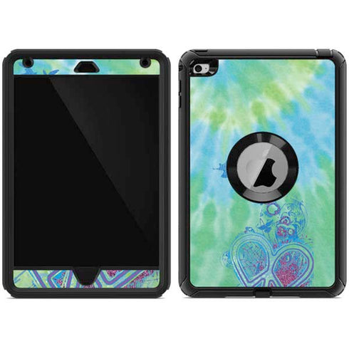 Liquid Blue Tie Dye Peace Heart Otterbox Defender iPad Skin