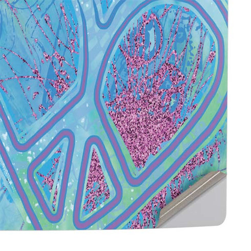 Liquid Blue Tie Dye Peace Heart PS5 Console Skin