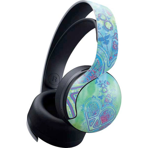 Liquid Blue Tie Dye Peace Heart PULSE 3D Wireless Headset for PS5 Skin