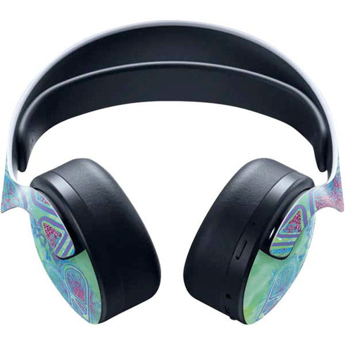 Liquid Blue Tie Dye Peace Heart PULSE 3D Wireless Headset for PS5 Skin