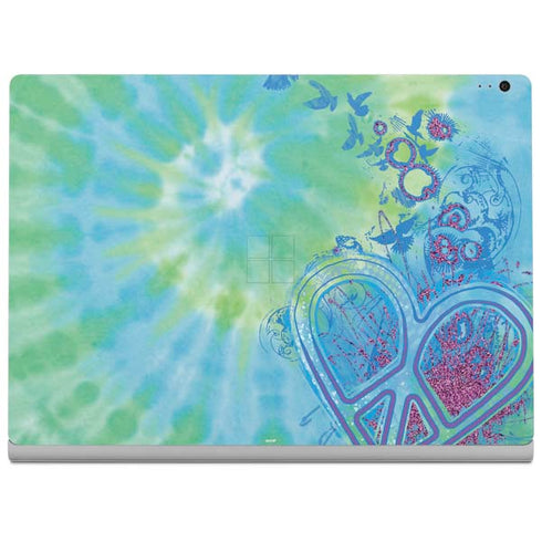 Liquid Blue Tie Dye Peace Heart Surface Book 2 13.5in Skin