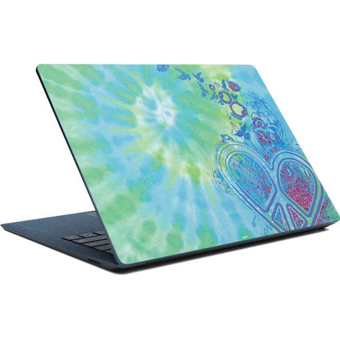 Liquid Blue Tie Dye Peace Heart Surface Laptop Skin