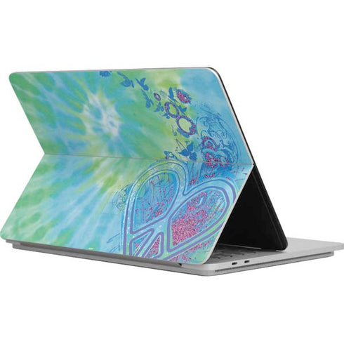Liquid Blue Tie Dye Peace Heart Surface Laptop Studio Skin