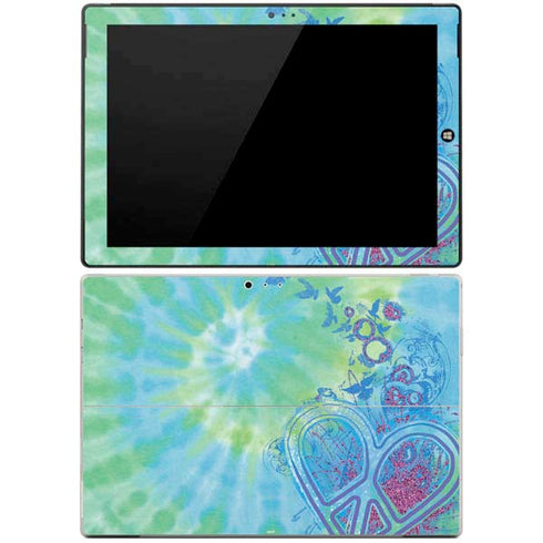 Liquid Blue Tie Dye Peace Heart Surface Pro 3 Skin