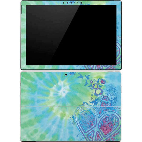 Liquid Blue Tie Dye Peace Heart Surface Pro 4 Skin