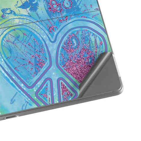 Liquid Blue Tie Dye Peace Heart Surface Pro 8 Skin