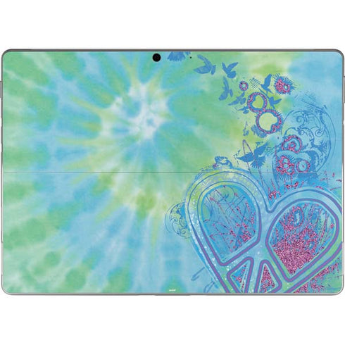 Liquid Blue Tie Dye Peace Heart Surface Pro 9 Skin