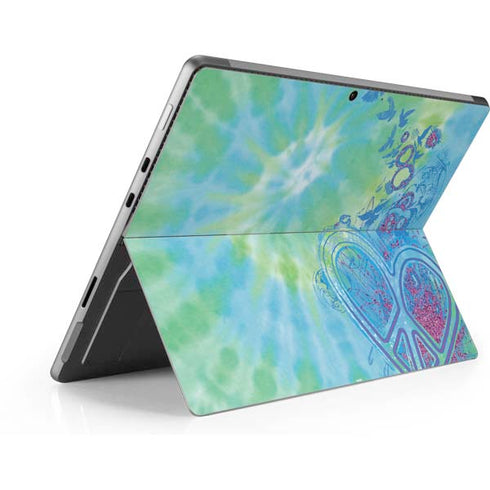 Liquid Blue Tie Dye Peace Heart Surface Pro 9 Skin