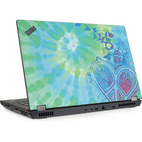 Liquid Blue Tie Dye Peace Heart Lenovo ThinkPad Skin