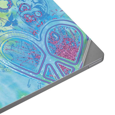 Liquid Blue Tie Dye Peace Heart Universal Laptop 14in (11.4 x 8.2in) Skin