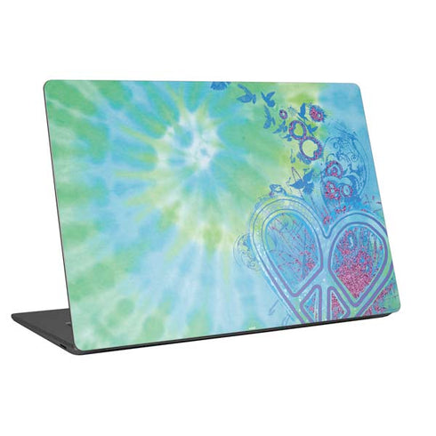 Liquid Blue Tie Dye Peace Heart Universal Laptop 15in (12.2 x 8.8in) Skin