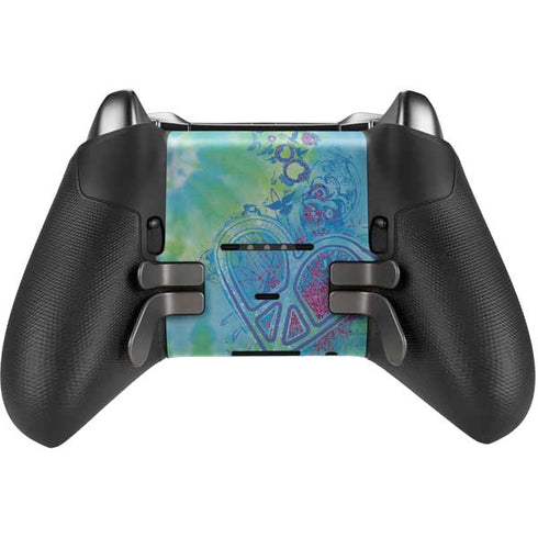 Liquid Blue Tie Dye Peace Heart Xbox Elite Wireless Controller Series 2 Skin