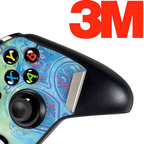 Liquid Blue Tie Dye Peace Heart Xbox One Controller Skin