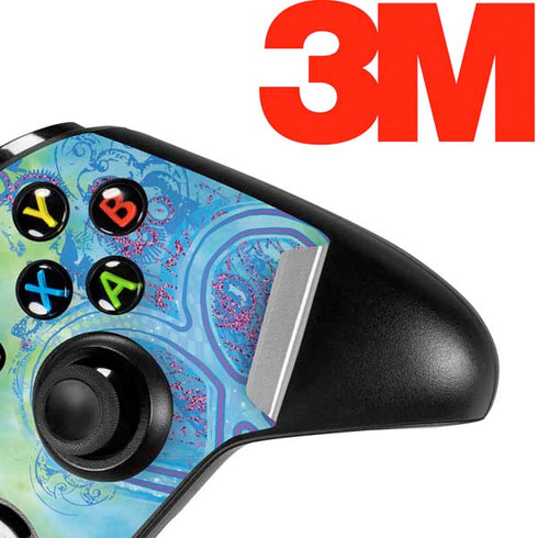 Liquid Blue Tie Dye Peace Heart Xbox One S All-Digital Edition Bundle Skin