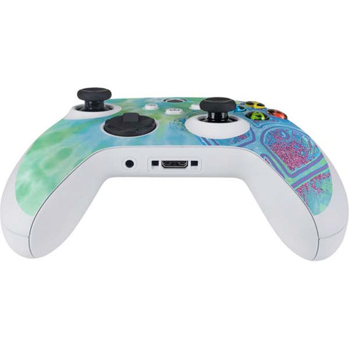 Liquid Blue Tie Dye Peace Heart Xbox Series S Controller Skin