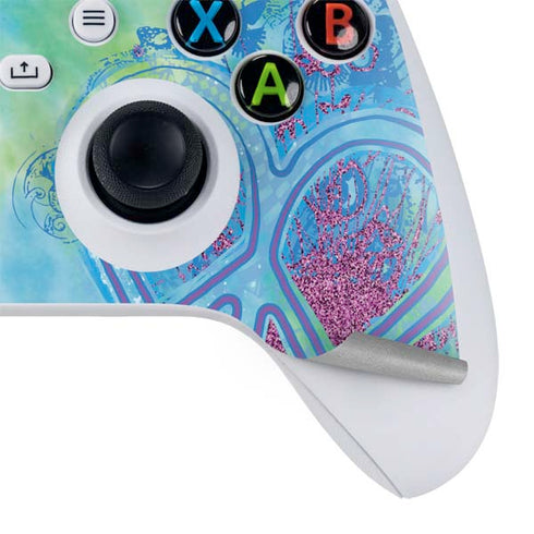 Liquid Blue Tie Dye Peace Heart Xbox Series S Controller Skin