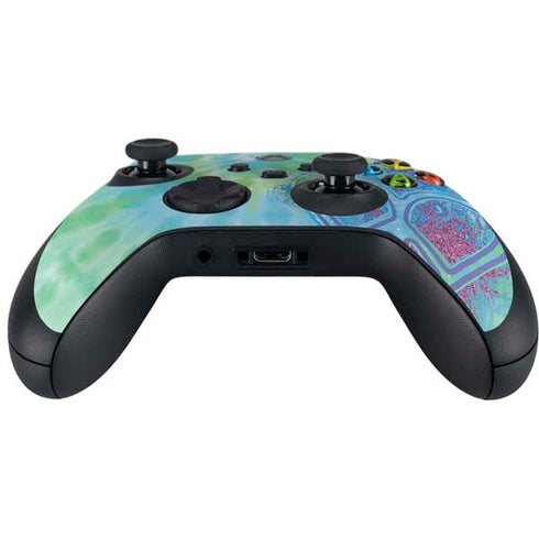 Liquid Blue Tie Dye Peace Heart Xbox Series X Controller Skin