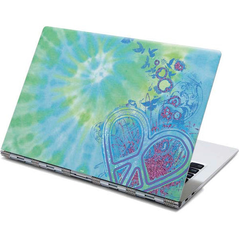 Liquid Blue Tie Dye Peace Heart Yoga 910 2-in-1 14in Touch-Screen Skin