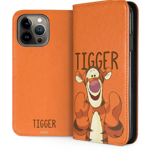 Disney Winnie the Pooh Tigget Portrait iPhone 14 Pro Max Folio Case