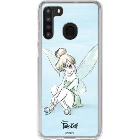Disney Tinker Bell Sketch Art Galaxy A21 Clear Case