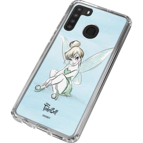 Disney Tinker Bell Sketch Art Galaxy A21 Clear Case