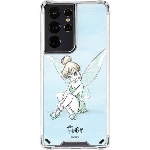 Disney Tinker Bell Sketch Art Galaxy S21 Ultra 5G Clear Case