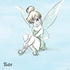 Disney Tinker Bell Sketch Art PS4 Slim Skin