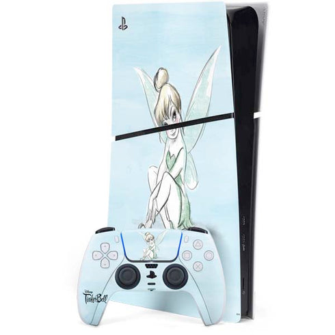 Disney Tinker Bell Sketch Art PS5 Slim Digital Edition Console Skin