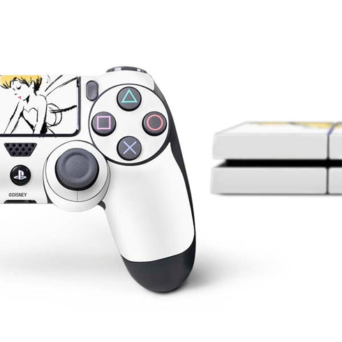 Disney Tinker Bell Dreamer Ink Art PS4 Console and Controller Bundle Skin