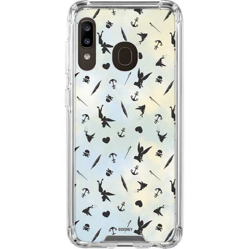 Disney Tinker Bell Fairy Size Pattern Galaxy A30 Clear Case