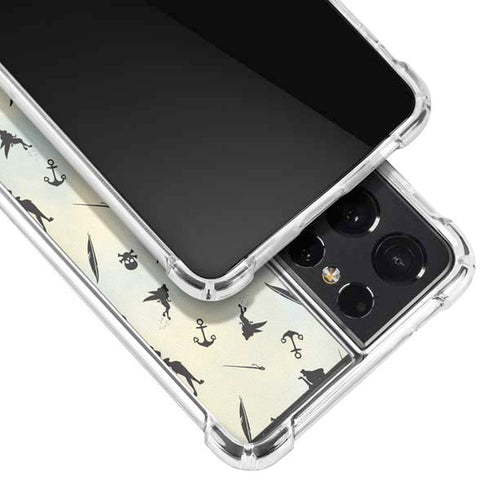 Disney Tinker Bell Fairy Size Pattern Galaxy S21 Ultra 5G Clear Case