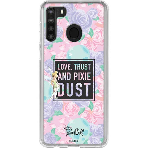 Disney Tinker Bell Love Trust and Pixie Dust Galaxy A21 Clear Case