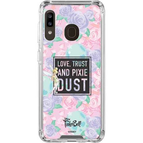 Disney Tinker Bell Love Trust and Pixie Dust Galaxy A30 Clear Case