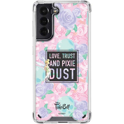 Disney Tinker Bell Love Trust and Pixie Dust Galaxy S21 5G Clear Case