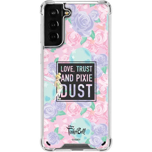 Disney Tinker Bell Love Trust and Pixie Dust Galaxy S21 Plus 5G Clear Case
