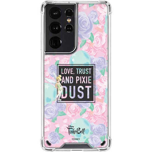 Disney Tinker Bell Love Trust and Pixie Dust Galaxy S21 Ultra 5G Clear Case