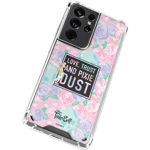 Disney Tinker Bell Love Trust and Pixie Dust Galaxy S21 Ultra 5G Clear Case